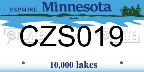 CZS019 Minnesota License Plate