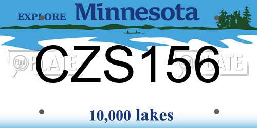 CZS156 Minnesota License Plate