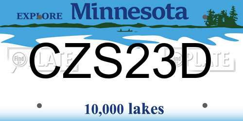CZS23D Minnesota License Plate