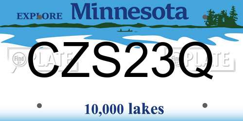 CZS23Q Minnesota License Plate