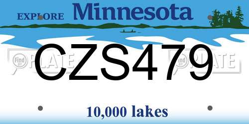 CZS479 Minnesota License Plate