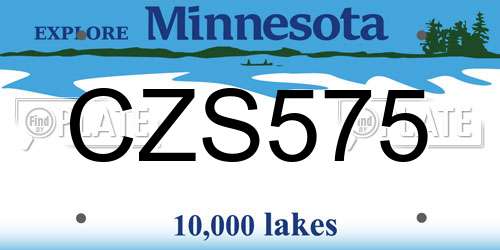 CZS575 Minnesota License Plate