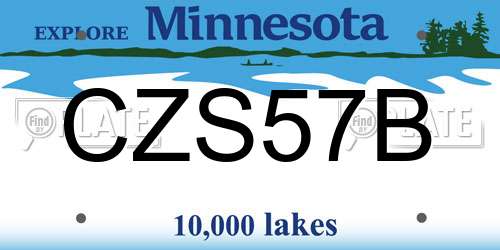 CZS57B Minnesota License Plate
