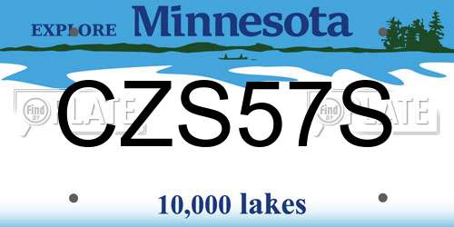 CZS57S Minnesota License Plate