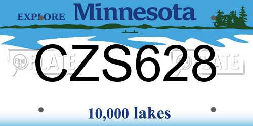 CZS628 Minnesota License Plate