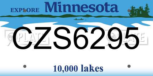 CZS6295 Minnesota License Plate