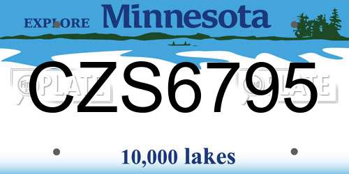 CZS6795 Minnesota License Plate