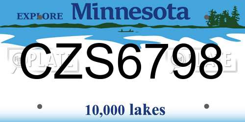 CZS6798 Minnesota License Plate