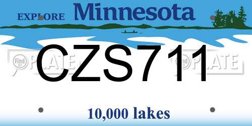 CZS711 Minnesota License Plate