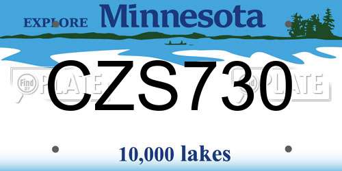 CZS730 Minnesota License Plate