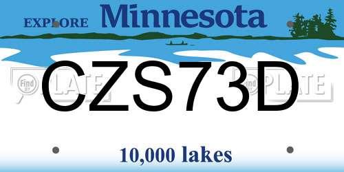 CZS73D Minnesota License Plate