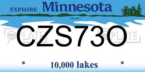 CZS73O Minnesota License Plate