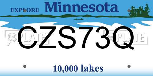 CZS73Q Minnesota License Plate