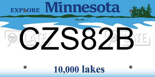 CZS82B Minnesota License Plate