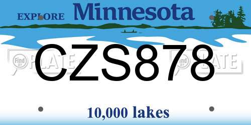 CZS878 Minnesota License Plate
