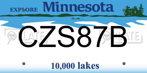 CZS87B Minnesota License Plate