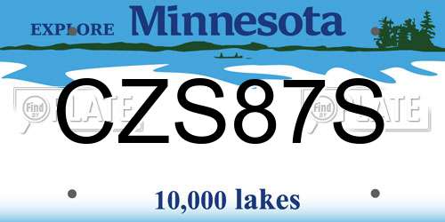 CZS87S Minnesota License Plate