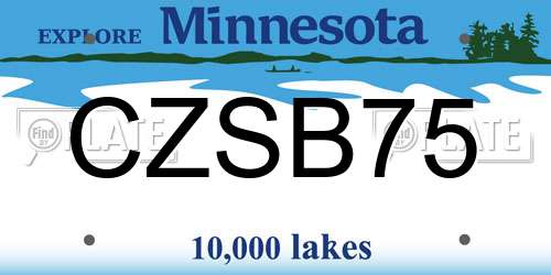 CZSB75 Minnesota License Plate
