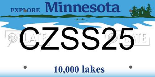 CZSS25 Minnesota License Plate