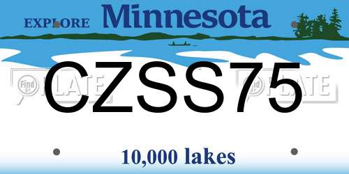 CZSS75 Minnesota License Plate