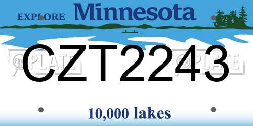 CZT2243 Minnesota License Plate