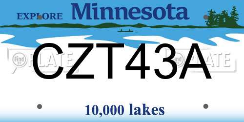 CZT43A Minnesota License Plate