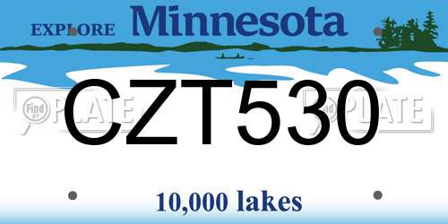 CZT530 Minnesota License Plate