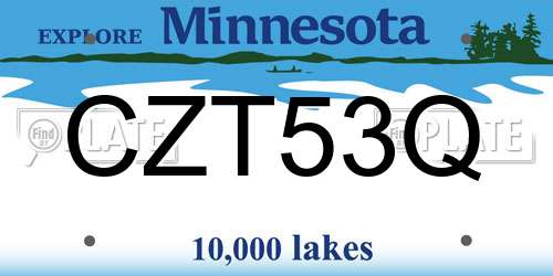 CZT53Q Minnesota License Plate