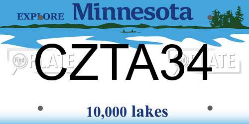 CZTA34 Minnesota License Plate