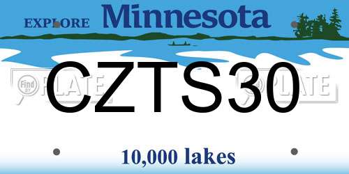 CZTS30 Minnesota License Plate