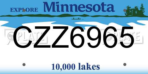 CZZ6965 Minnesota License Plate