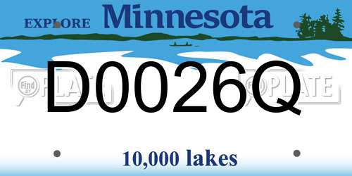 D0026Q Minnesota License Plate