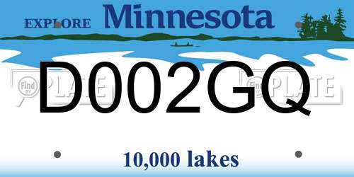 D002GQ Minnesota License Plate