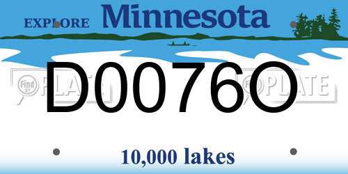 D0076O Minnesota License Plate