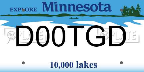 D00TGD Minnesota License Plate