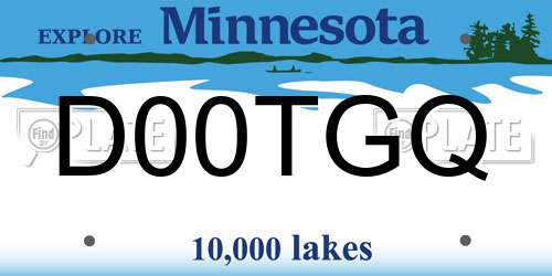 D00TGQ Minnesota License Plate