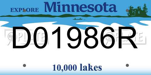 D01986R Minnesota License Plate