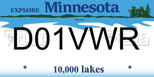 D01VWR Minnesota License Plate