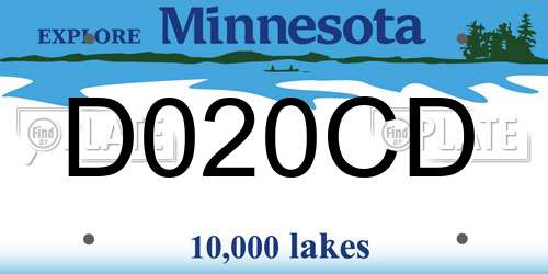 D020CD Minnesota License Plate