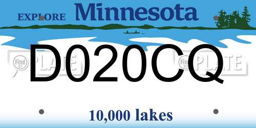 D020CQ Minnesota License Plate