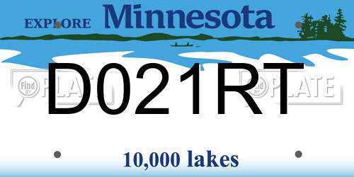 D021RT Minnesota License Plate
