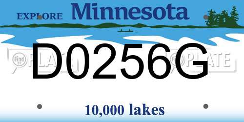 D0256G Minnesota License Plate