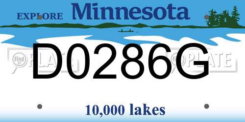 D0286G Minnesota License Plate
