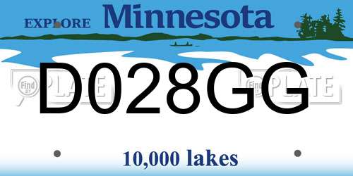D028GG Minnesota License Plate