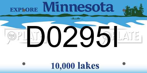 D0295I Minnesota License Plate