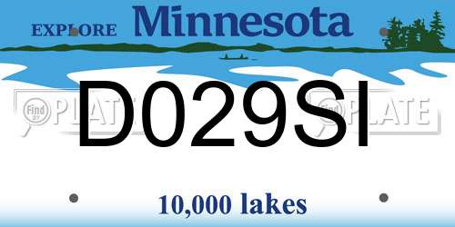 D029SI Minnesota License Plate