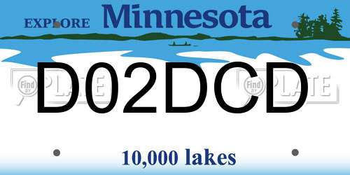 D02DCD Minnesota License Plate