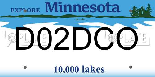 D02DCO Minnesota License Plate