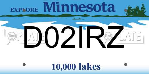 D02IRZ Minnesota License Plate