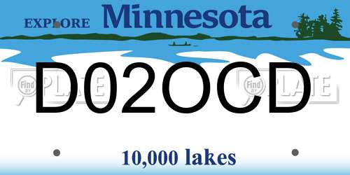 D02OCD Minnesota License Plate